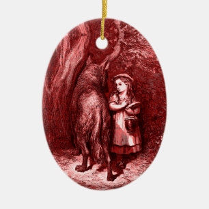 Adorno De Cerámica Rotkäppchen - Pequeña Caperucita Roja - Grimm