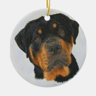 Adorno De Cerámica Rottweiler