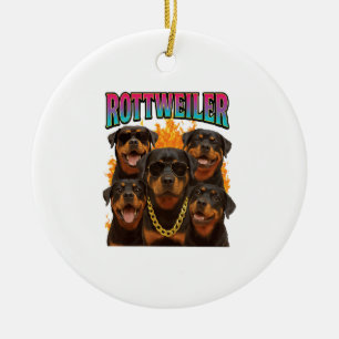 Adorno De Cerámica Rottweiler 