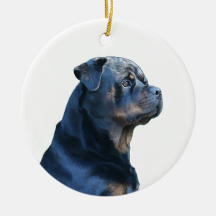 Adorno De Cerámica Rottweiler