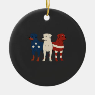 Adorno De Cerámica Rottweiler 4 de Julio Amante Perros Hombres Bander