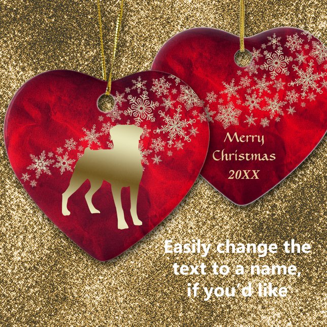 Adorno De Cerámica Rottweiler de copo de nieve de oro rojo (Subido por el creador)