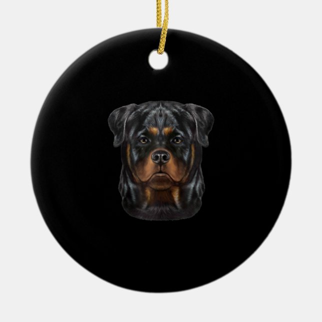 Adorno De Cerámica Rottweiler Dog Face Zip Hoodie (Frente)