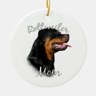 Adorno De Cerámica Rottweiler Mom 2