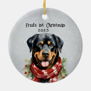 Adorno De Cerámica Rottweiler personalizado