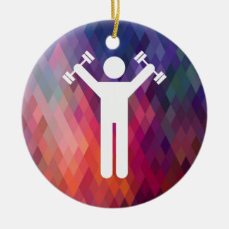 Adorno De Cerámica Rótulo de ejercicios de dumbell