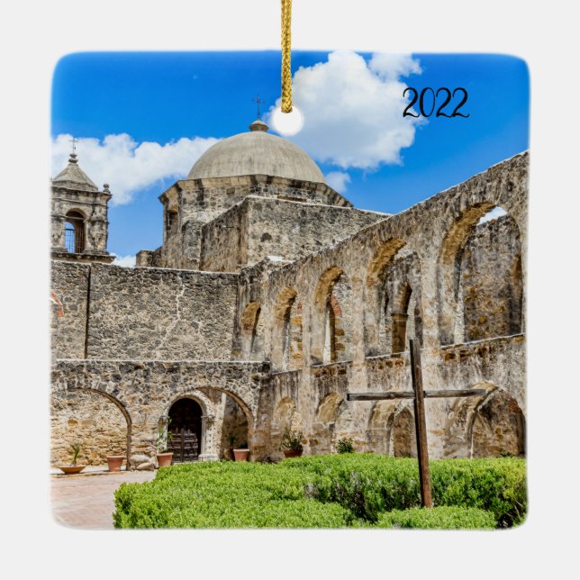 Adorno De Cerámica Rótulo de Fe, Misión San José 3 (Reverso)