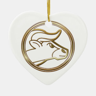 Adorno De Cerámica Rótulo de la astrología de Bull del zodiaco del