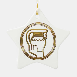 Adorno De Cerámica Rótulo de la astrología del portador del agua de