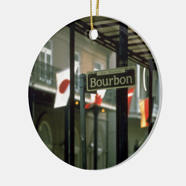 Adorno De Cerámica Rótulo de la calle Bourbon en Nueva Orleans (Izquierda)