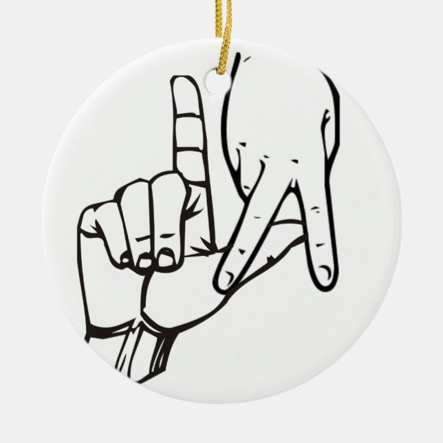 Adorno De Cerámica Rótulo de la mano de Los Ángeles (Frente)