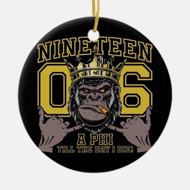 Adorno De Cerámica Rótulo De Mano De Fraternidad Mens Alpha African 1 (Frente)