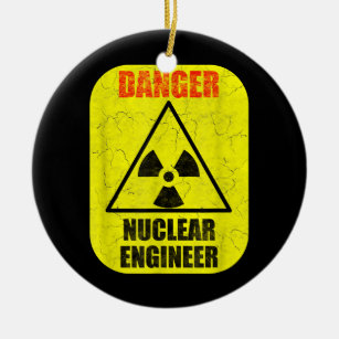 Adorno De Cerámica Rótulo de radiación de ingeniero nuclear en peligr