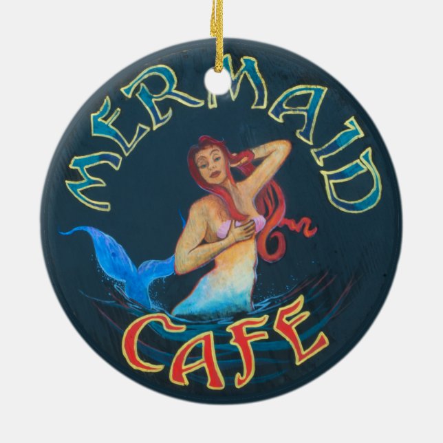 Adorno De Cerámica Rótulo del café de la sirena (Atrás)