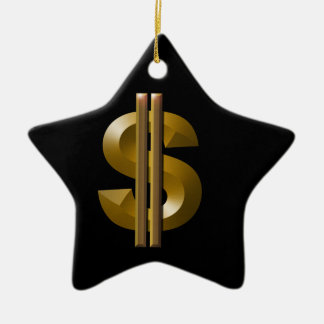 Adorno De Cerámica Rótulo del dólar dorado