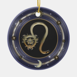 Adorno De Cerámica Rótulo del zodiaco de Leo