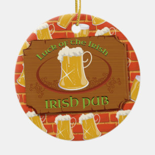Adorno De Cerámica Rótulo irlandés del Pub