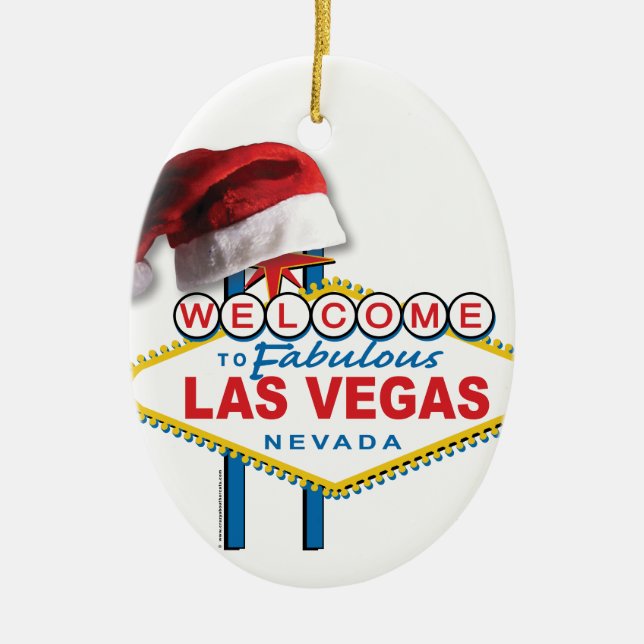 Adorno De Cerámica Rótulo navidades Las Vegas (Frente)