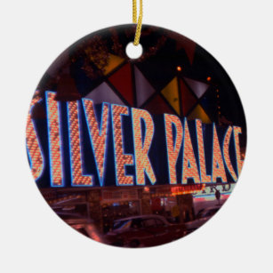 Adorno De Cerámica Rótulo Neon de Las Vegas Silver Palace Casino 1959