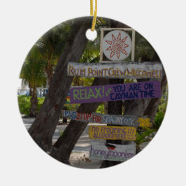 Adorno De Cerámica Rótulo post Rum Point Gran Caimán