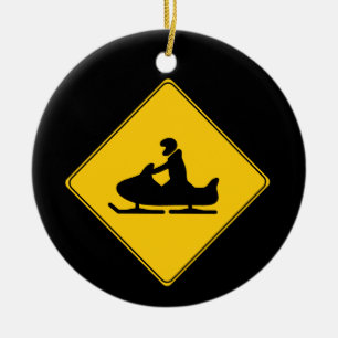 Adorno De Cerámica Rótulo vial - Snowmobile