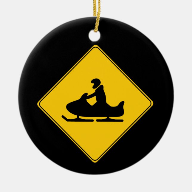 Adorno De Cerámica Rótulo vial - Snowmobile (Frente)