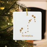 Adorno De Cerámica Rótulo Zodiaco moderno Escorpio de oro | Agua de e<br><div class="desc">Rótulo Zodiaco moderno Escorpio de oro | Agua de elemento</div>