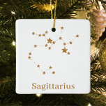 Adorno De Cerámica Rótulo Zodiaco moderno Sagittarius de Oro| Incendi<br><div class="desc">Rótulo Zodiaco moderno Sagittarius de Oro| Incendio de elementos</div>