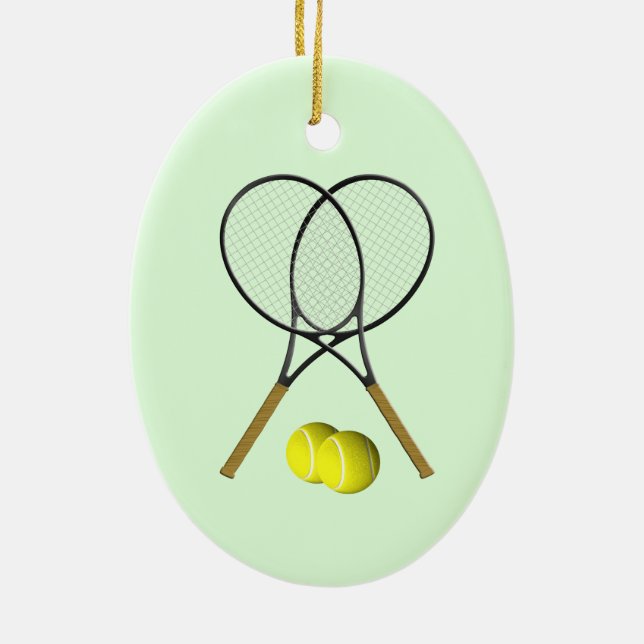 Adorno De Cerámica Rótulos de tenis verdes (Atrás)