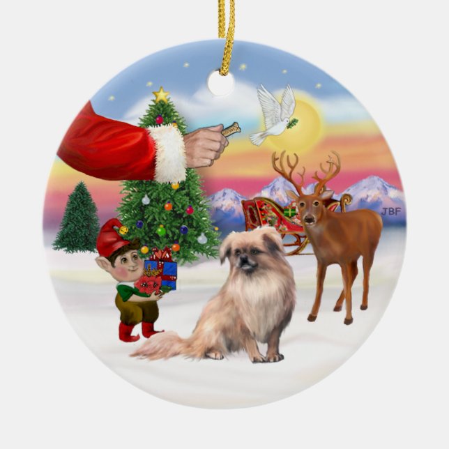 Adorno De Cerámica Rótulos navideños - Español tibetano (Frente)