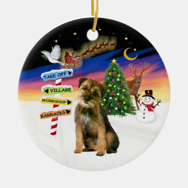 Adorno De Cerámica Rótulos navideños - Territorio fronterizo (Frente)