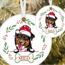 Adorno De Cerámica Rough Collie Dog Navidades personalizados