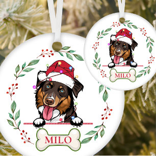 Adorno De Cerámica Rough Collie Dog Navidades personalizados
