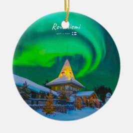 Adorno De Cerámica Rovaniemi, Finlandia - Aurora Mágica