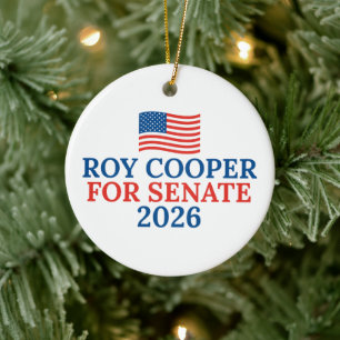 Adorno De Cerámica Roy Cooper al Senado Elección de Navidad 2026