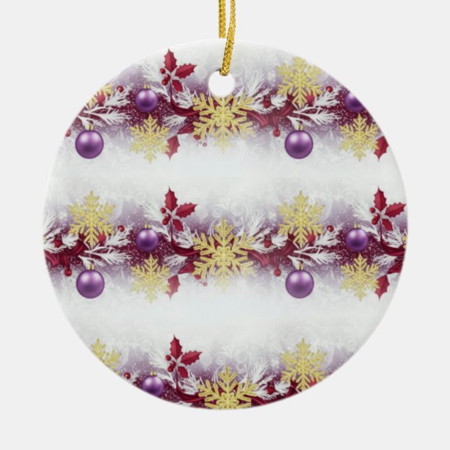 Adorno De Cerámica Royal Holiday Garland — Festive Ornament Design (Frente)