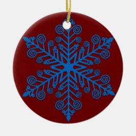 Adorno De Cerámica Royal Snowburst — Blue Holiday Snowflake