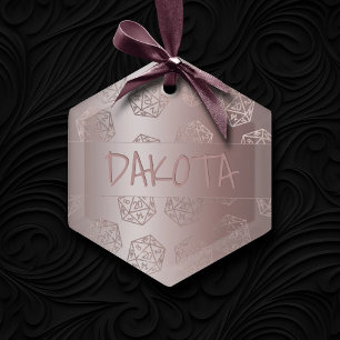 Adorno De Cerámica RPG Luxe   Mauve Sheen Tabletop Role Player Dice