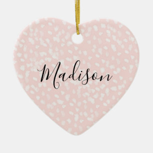 Adorno De Cerámica Rubor Pink White Spots