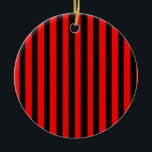 Adorno De Cerámica Ruby Black Ceramic Ornament<br><div class="desc">Ruby Black es un diseño simple de rayas negras y rojas que se adaptan a todas las ocasiones y objetos. Esta imagen está disponible en una variedad de otros productos,  sólo tienes que hacer clic en el enlace debajo de la foto cerca de 'Acerca de este diseño'.</div>