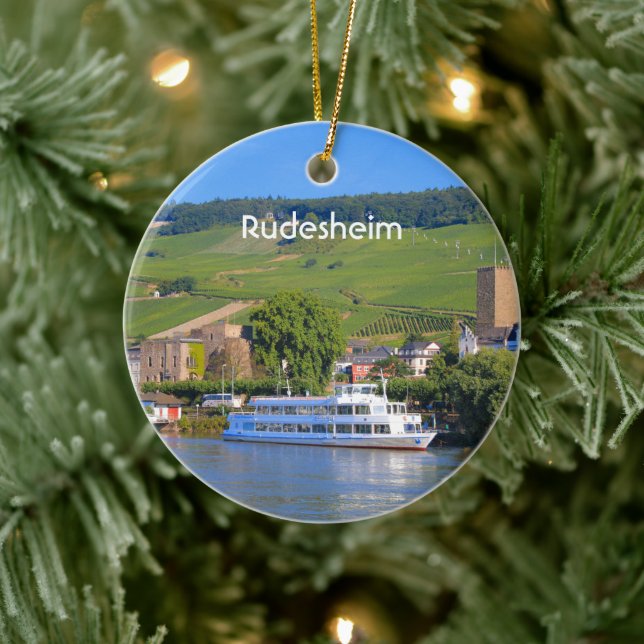 Adorno De Cerámica Rudesheim: barco de crucero, Alemania (Árbol)