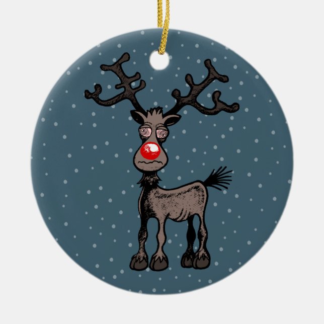 Adorno De Cerámica Rudolph el reno (Frente)