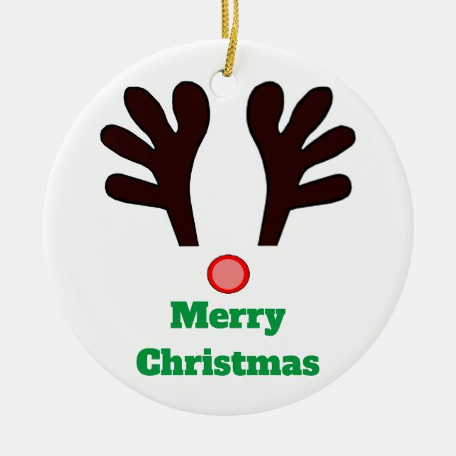 Adorno De Cerámica Rudolph Ornament (Frente)
