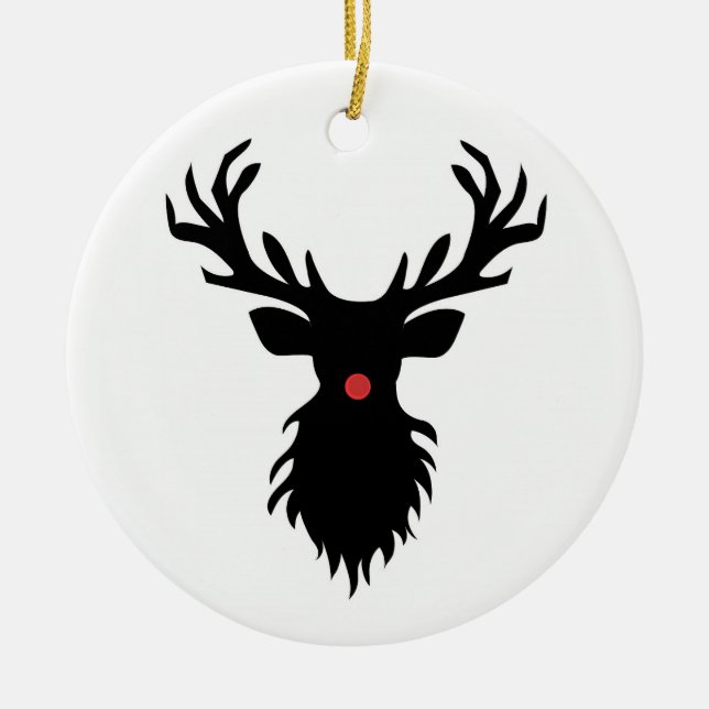 Adorno De Cerámica Rudolph Reindeer Silhouette (Frente)