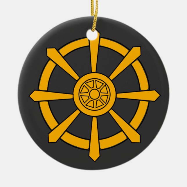 Adorno De Cerámica Rueda de Dharma (Frente)