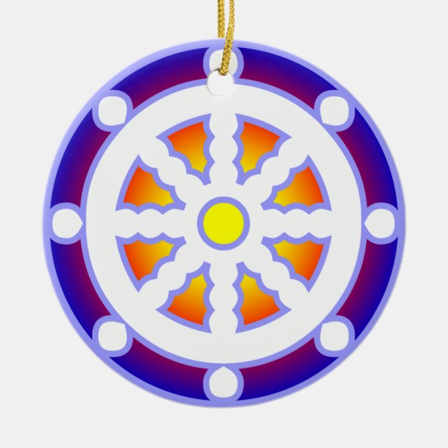 Adorno De Cerámica Rueda de Dharma (Frente)