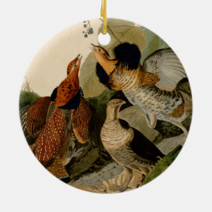 Adorno De Cerámica Ruffed Grouse Audubon Game Bird