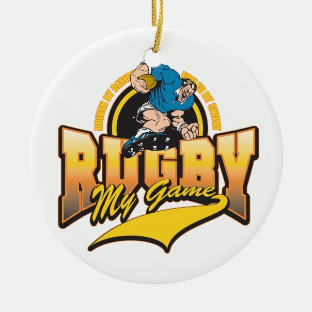 Adorno De Cerámica Rugbi mi juego (Frente)
