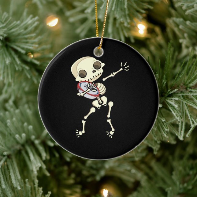 Adorno De Cerámica Rugby Funny Skeleton (Árbol)