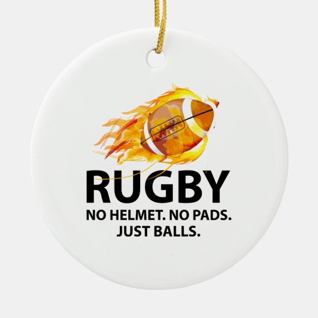 Adorno De Cerámica Rugby. No hay Casco. No hay toallas. Sólo unas bol (Frente)